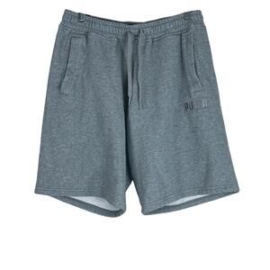Puma Shorts Mens M Heather Gray Cotton Pockets Drawstring Casual Athleisure